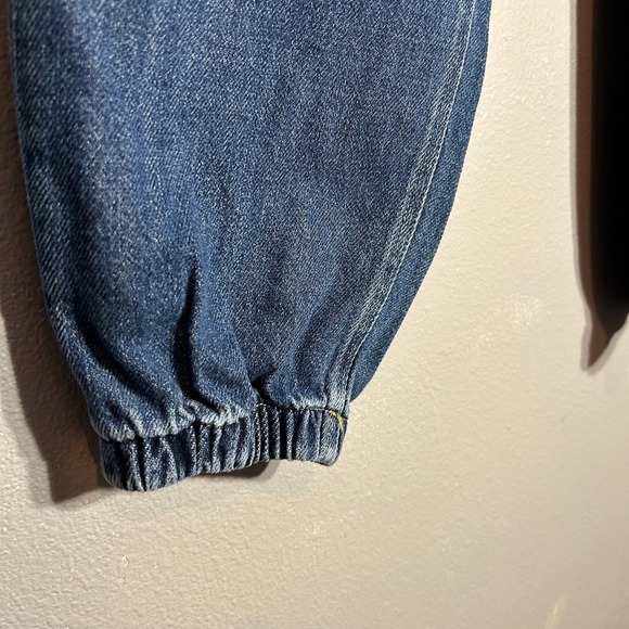 Kancan Denim Joggers High Rise Elastic Cuff Distressed Blue Jeans 27 - Picture 9 of 10